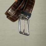 BRAVO - Reversible Leather Crocodile Skin Belt