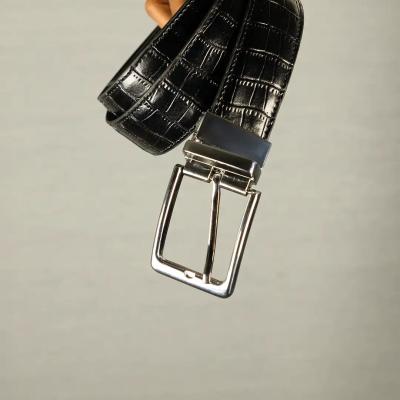 BRAVO - Reversible Leather Crocodile Skin Belt