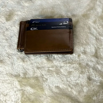 Men Leather Money Clipper Wallet