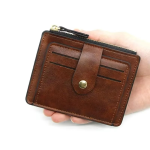 Luxury Leather Card Holder with 3 Slots Personalized and Logo Imprinted for Credit Card Use.