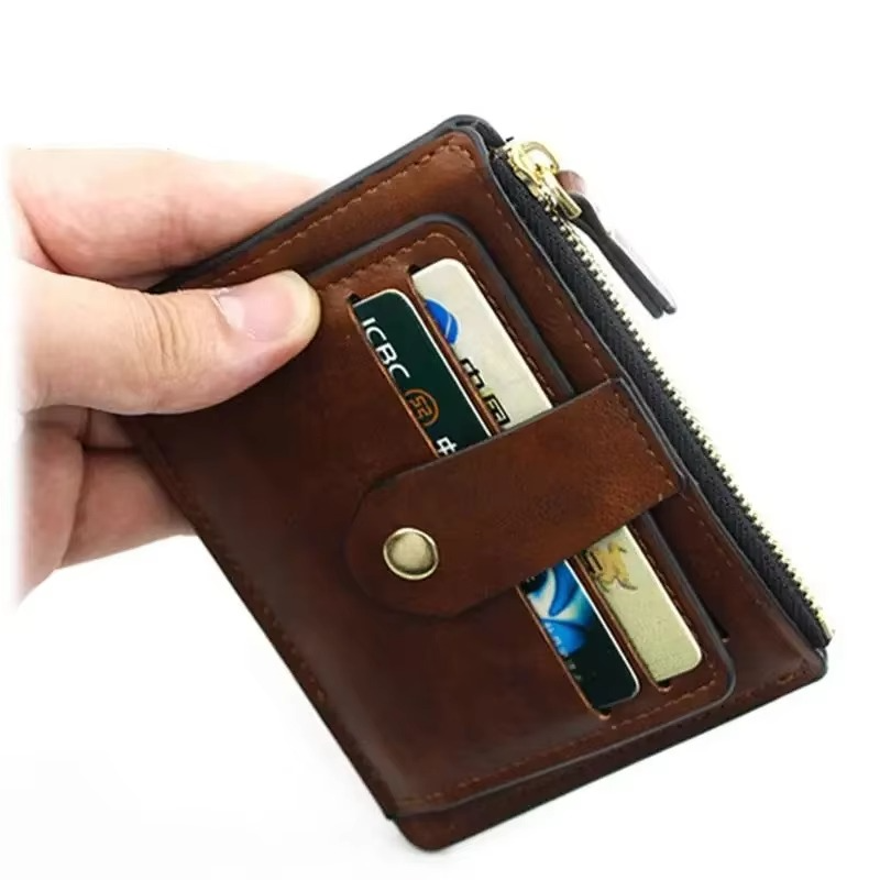 Luxury Leather Card Holder with 3 Slots Personalized and Logo Imprinted for Credit Card Use.
